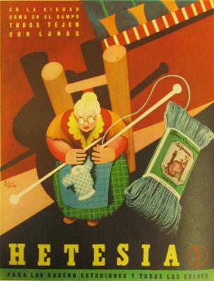 En la ciudad como en el campo todos tejen con lanas Hetesia